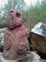 NY滞在中に創作した木彫